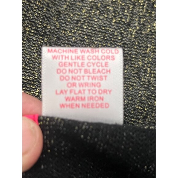 Red Paint Women Metallic Gold Gray Large Knit Sweater Cotton & Lurex Sparkly - Picture 12 of 16